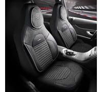 GIOVANNI BUTTI Universal Car Seat Covers for Cars & SUVs - Premium Front Seats Car Seat Cover Made of Linen, Sand Colour Black, Airbag Compatible Seat Cover, Car Seat Cover, Front Seat Set & Mounting