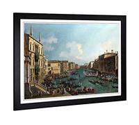 Giovanni Canaletto Regatta on The Grand Canal Framed Print A2 Black