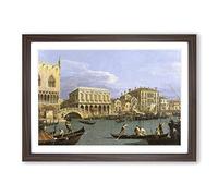 Giovanni Canaletto Riva Degli Schiavoni Framed Print | A2 Walnut Framed Wall Art | Ready to Hang | Modern Nature Picture | Living Room Bedroom Lounge Office