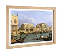 Giovanni Canaletto Riva Degli Schiavoni Venice Framed Wall Art Print A2 Oak | Ready to Hang, Premium Gi Paper, Fade-Resistant Inks, Securely Packaged, UK Made