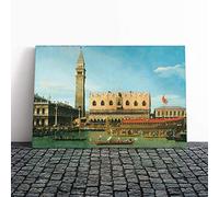 Giovanni Canaletto The Bucintoro, Ascension Day Canvas Print | Gallery Wrapped 30mm Frame Wall Art | 24x16 inches | Ready to Hang | Contemporary Picture | Living Room Bedroom Lounge Office