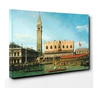 Giovanni Canaletto The Bucintoro, Ascension Day Canvas Print | Gallery Wrapped 30mm Frame Wall Art | 30x20 inches | Ready to Hang | Contemporary Picture | Living Room Bedroom Lounge Office