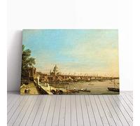 Giovanni Canaletto The Thames, Somerset House Canvas Print | Gallery Wrapped 30mm Frame Wall Art | 20x14 inches | Ready to Hang | Contemporary Picture | Living Room Bedroom Lounge Office