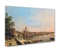 Giovanni Canaletto The Thames, Somerset House Canvas Print | Gallery Wrapped 30mm Frame Wall Art | 20x14 inches | Ready to Hang | Contemporary Picture | Living Room Bedroom Lounge Office
