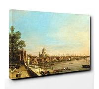 Giovanni Canaletto The Thames, Somerset House Canvas Print | Gallery Wrapped 30mm Frame Wall Art | 30x20 inches | Ready to Hang | Contemporary Picture | Living Room Bedroom Lounge Office