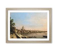 Giovanni Canaletto The Thames, Somerset House Classic Painting Framed Wall Art Print, Ready to Hang Picture for Living Room Bedroom Home Office Décor, Oak A4 (34 x 25 cm)