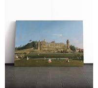 Giovanni Canaletto Warwick Castle Canvas Print | Gallery Wrapped 30mm Frame Wall Art | 24x16 inches | Ready to Hang | Modern Cityscape Picture | Living Room Bedroom Lounge Office