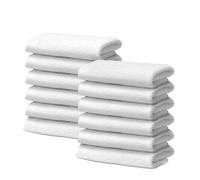 Giovanni Dolcinotti | Set of 12 Face Towels in 100% Cotton - 30 x 30 cm - Extra Absorbent and Quick Drying - for Bathroom, Spa and Gym - White - Orlando Model