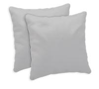 Giovanni Dolcinotti Set of 2 Sofa Cushion Covers 40 x 40 cm - Decorative Cushion Covers - 100% Cotton - Covers with Hidden Zipper - Pearl Grey - Atlanta Model