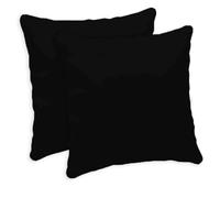 Giovanni Dolcinotti Set of 2 Sofa Cushion Covers 50 x 50 cm - Decorative Cushion Covers - 100% Cotton - Covers with Hidden Zipper - Black - Atlanta Model