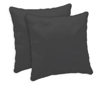 Giovanni Dolcinotti Set of 2 Sofa Cushion Covers 50 x 50 cm - Decorative Cushion Covers - 100% Cotton - Covers with Hidden Zipper - Dark Grey - Atlanta Model