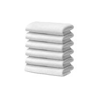 Giovanni Dolcinotti | Set of 6 Face Towels in 100% Cotton - 30 x 30 cm - Extra Absorbent and Quick Drying - For Bathroom, Spa and Gym - White - Orlando Model