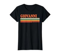 Giovanni Retro Personalized First Name Vintage Stripes Value Graphic T-Shirt, Women, Black, XS