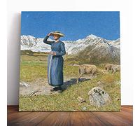 Giovanni Segantini High Noon in The Alps Vol.2 Canvas Print | Gallery Wrapped 30mm Frame Wall Art | 20x20 inches | Ready to Hang | Contemporary Picture | Living Room Bedroom Lounge Office