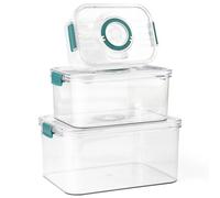 GIOVARA Sealed breads Box Plastic 3 Breads Storage containers, containers Air Tight Bread Box, Bread container to keep it fresh, breads Bins For Kitchen for Pastry, Cookie, Fruit, meat, Veggie