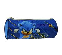 GIOVAS Sonic The Hedgehog Pencil Case Cylindrical 21 cm Pencil and Pen Case with Zip Sonic School Case, Blue, One Size, School Case