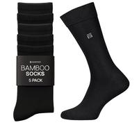 Giovici Bamboo Socks 5 Pack For Men & Women, Super Soft & Breathable, Stay Fresh Extra Comfort Bamboo Black Socks, Non-Constricting (UK, Numeric, 8, 12, Regular, Regular, Black)