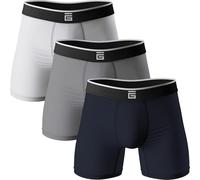 Giovici Mens Boxers Bamboo Anti Chafing Soft Comfortable Boxer Briefs Longer Leg - Boxer Shorts Multipack - Moisture Wicking Technology (3 Pack, Multi, XXL)