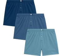 Giovici Mens Boxers Loose Fit - Super Soft Cotton Mens Boxers Shorts with Button Fly - Mens Underwear - Tag-free Loose Boxers For Men Multipack (3 Pack, Blue, 4XL)
