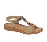 Giovina Jewelled Sandal | Slip On Shoes | Beige | UK Size 8