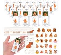 GioXtra Capybara Emotional Support Gift - 24 Pack Mini Capybara Figurines Matchbox Keepsake Box Appreciation Card Friendship Gift for Lovers Employee Coworker Student Reward Kids Birthday Party Favors