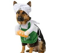 GioXtra Funny Dog Chef Costumes - M Cat Baker Pet Costume Baking Chef Adjustable Suit for Small Medium Large Dog Cat Lover White Elephant Gift Christmas New Year Birthday Party Favor Photo Prop Supply