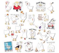 GioXtra Funny Goose Refrigerator Magnets - 24Pcs Cartoon Animal Cute Goose Magnetic Magnet Fridge Sticker Decoration for Kitchen Home Office Class Locker Whiteboard Decor Car Accessory Birthday Gift B