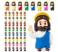 GioXtra Mini Jesus Figurines Toy - 100Pcs Colorful Little Jesus Toy Bulk Tiny Religious Party Gift Pack for Kids Birthday Gift Church Sunday School Reward Christmas Stocking Stuffer Easter Party Favor