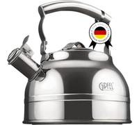 GIPFEL INTERNATIONAL Whistling Tea Kettle Stovetop - Food Grade Stainless Steel Teapot for Stove Top with Ergonomic Handle for Gas, Induction, Electric Stovetops 2.3 Quart
