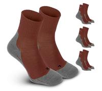gipfelsport Lightweight hiking socks made of merino wool, socks for outdoors, trekking, trekking socks, hiking socks for women, men and children, pack of 1 or 3, Brown (3 x pairs set)., 36-38 (EU)