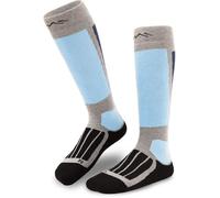 gipfelsport Ski Socks for Men, Women & Children, Warm Merino Ski Socks, Thermal Winter Socks with Padding, Knee Socks, Ski Socks for Winter, Snowboarding, Grey (1 x pair), 39-41