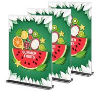 Gipizi A4 Acrylic Sign Holders, Clear Acrylic Menu Holder for Restaurant, T-Shape Double Sided Acrylic Display Stands, Shop, Office, Hotel, Promotions, Photo Display Stand Holders for Wedding