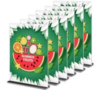 Gipizi A4 Acrylic Sign Holders, Clear Acrylic Menu Holder for Restaurant, T-Shape Double Sided Acrylic Display Stands, Shop, Office, Hotel, Promotions, Photo Display Stand Holders for Wedding