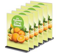 Gipizi A5 Acrylic Sign Holders, Clear Acrylic Menu Holder for Restaurant, T-Shape Double Sided Acrylic Display Stands, Shop, Office, Hotel, Promotions, Photo Display Stand Holders for Wedding