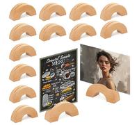Gipizi Place Card Holders Wood 12 Pcs, A5/A6 Menu Holder Wooden Table Number Holder Stands for Restaurants, Photos holder for Weddings, Banquets and Parties