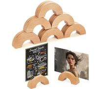 Gipizi Place Card Holders Wood 6 Pcs, A6 Menu Holder Wooden Table Number Holder Stands for Restaurants, Photos holder for Weddings, Banquets and Parties