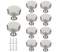 Gipnva 10Pcs Knurled Cabinet Knobs, Aluminum Alloy Single Hole Cupboard Handles for Drawers, Vanities, Kitchen Cabinets, Bathroom, Wall Cabinets, and Wardrobes