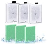 Gipnva 3Pack Fish Tank Filter Cartridges, Mechanical & Carbon | Dual-Layer Algae Pads for Interpet Filter CF2 for Keep Aquarium Water Crystal Clear (3 x Cartridge, 3 x Algaway Pad)