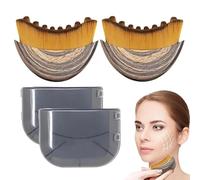 Gipnva Lymphatic Contour Face Brush, Lymphatic Contour Face Brush, Chin & Jawline Contouring Brush Ergonomically Designed to Fit The Skin Precisely and Relieve Fatigue (2 Pcs)