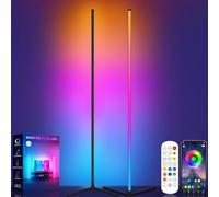 GIPOYENT Corner Floor Lamp, RGB LED Corner Lamp with Music Sync, Smart App and Remote Control Ambience Light with Music Sync, LED Lamp with 16 Million Colors for Bedroom, Living Room Gaming Room(2pc)