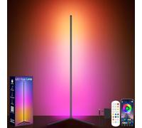 GIPOYENT Corner Floor Lamp, RGB LED Corner Lamp with Music Sync, Smart App and Remote Control Ambience Light with Music Sync, LED Lamp with 16 Million Colors for Bedroom, Living Room Gaming Room