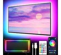 GIPOYENT TV LED Backlight,Sync to Music LED Strip Lights for 56-80 inch TV, LED TV Lights with Bluetooth Function,Led Lights for Bedroom RGB Colors Changing for Home Theater (16.5FT for 45"-75" TV)