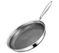 GiPP 30CM Triple Stainless Steel Frying Pan,Riveted Ergonomic Handle, Induction Deep Frying Pan, Scratch Resistant,Family Cooking,Tri-Ply.PFAS-Free, Multi Clad,Oven Safe, Fits All Cookers
