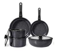 GiPP Pots and Pans Set Non Stick,11PCS Granite Nonstick Cookware Sets with Detachable Handle,Induction Kitchen Set Removable Handle,RV Cookware Set,PFAS PFOA Free,Oven Safe (Grey,11PCS)