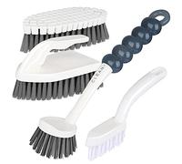 GIPTIME 4Pcs Cleaning Brush Set, Multi-Scene Scrubbing & Dish Brush for Kitchen, Bathroom, Tiles, Shoe & Pans with Ergonomic Grip Durable Bristles, White