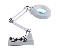 GIQKDZNUO 3X/5X/8X/10X LED Magnifying Glass,127mm Magnifier with LED Lamp Stand Height Adjustable Table Desk on Illuminated Magnifier for Reading Crafts Hobbies