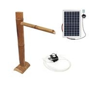 GIQKDZNUO 80CM,Bamboo Solar Fountain with Pump, Feng Shui Zen Water Fountain with Bamboo Raft & Bamboo Ladles, Garden Decor, for Indoor Outdoor Backyard Lawn