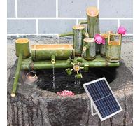 GIQKDZNUO 80cm,Solar Zen Garden Water Fountain Kit, Feng Shui Bamboo Water Fountain with Pump & 10W Solar Panel & Water Filter & 2M Water Tube,for DIY Indoor/Outdoor Oasis