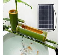 GIQKDZNUO Bamboo Fountain with Solar Water Pump, DIY Bamboo Water Fountain Kit, Zen Water Feature Outdoor Fountain, Japanese Garden Decor,27.5"