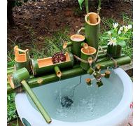 GIQKDZNUO Bamboo Zen Fountains Kit with Pump, Feng Shui Bamboo Water Fountain,Outdoor Freestanding Fountains,Bamboo Accents Water Fountain,40cm